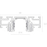 Шинопровод (низкий) для монтажа в натяжной потолок NOVOTECH 135180 NT23 000 черный, 2м IP20 48V FLUM
