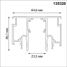 Шинопровод NOVOTECH PORT FLUM 135328 NT25 000 для монтажа в натяжной потолок 3м (CLAMP) IP20 48V черный