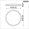 Светильник накладной NOVOTECH OVER 359209 NT23 326 IP43 LED 36W 170-265V 3240Лм 3000-6000диммируемый с датчиком движения,пульт ДУ в комплекте черный